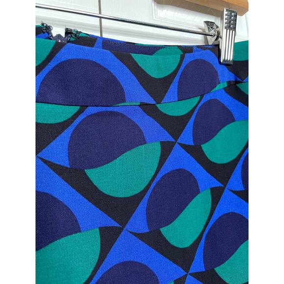 Marc Jacobs Etta Print Pencil Skirt Blue Green Circles Abstract Size 4 - Picture 7 of 12